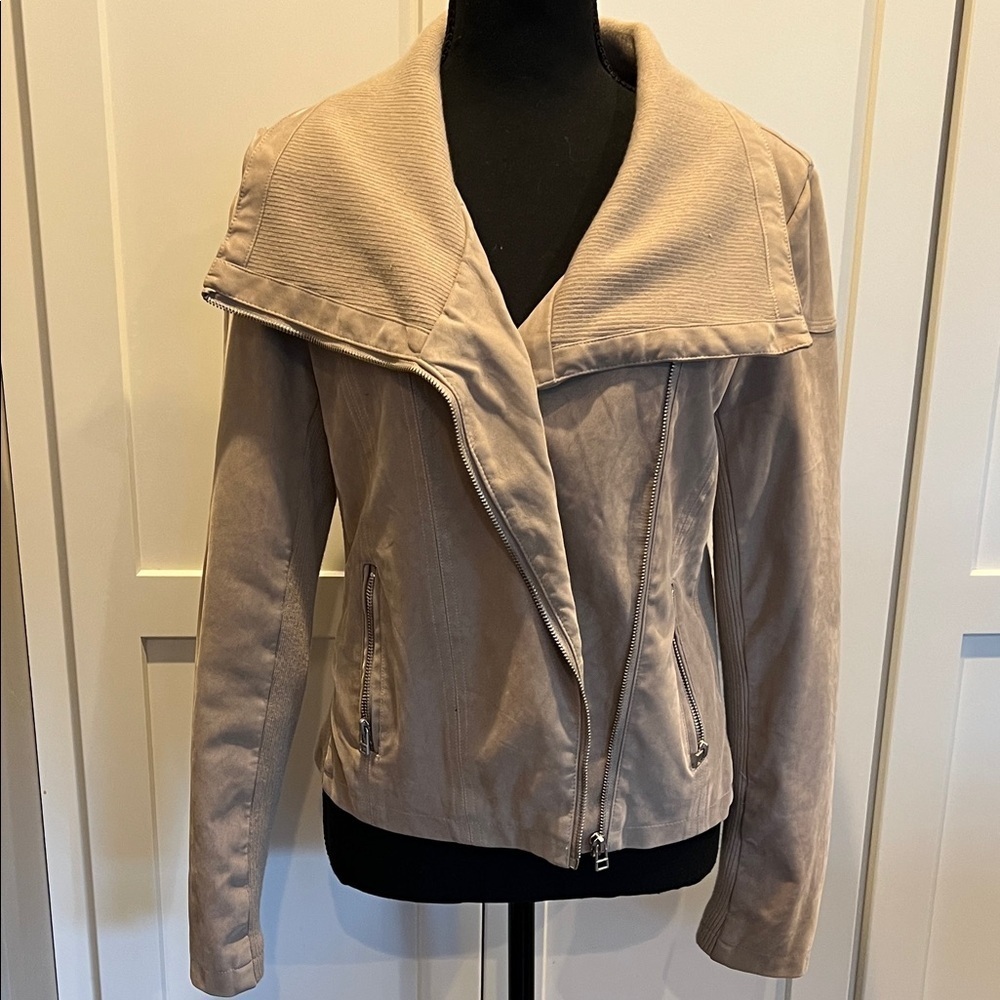 Miami Women's Beige Bomber Jacket M EUC